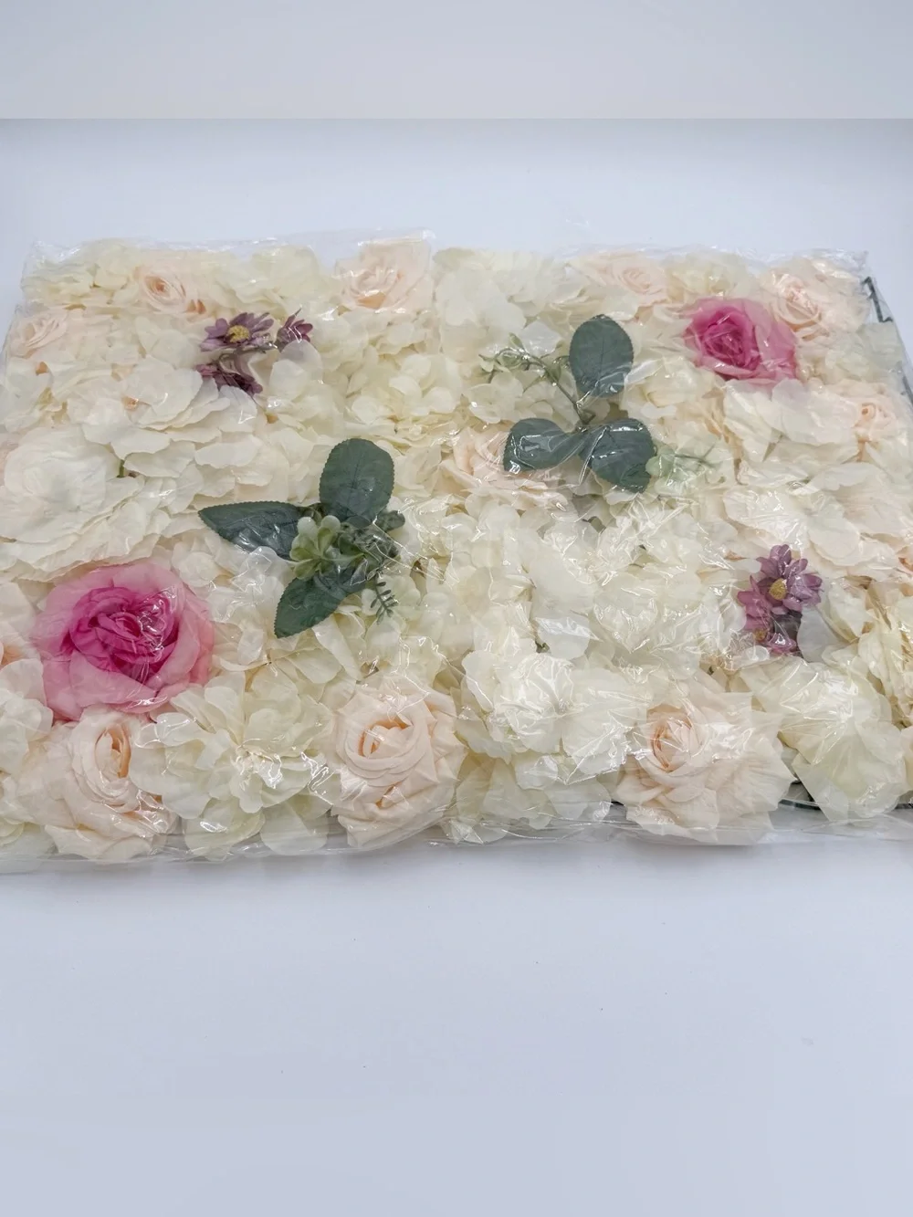 Flower Wall Backdrop 6 Panels 16×24”Champagne Rose 3D design Realistic Look